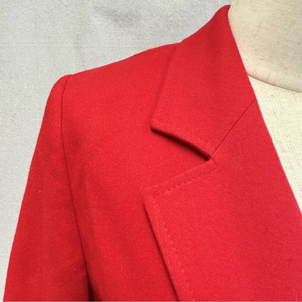 Vintage Pendleton Red 100% Virgin Wool Blazer Size 8P Petite One Button Lined - Picture 11 of 13